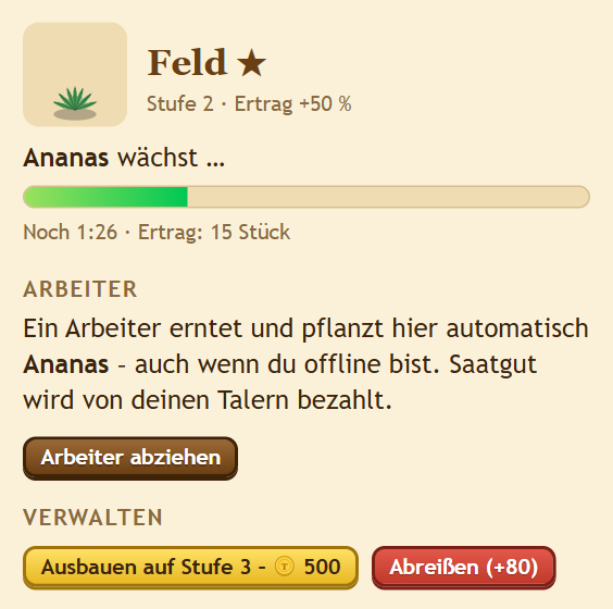 Feld mit eingesetztem Arbeiter