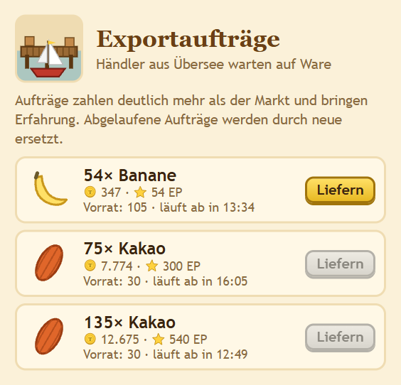 Exportaufträge im Hafen