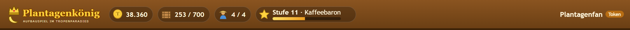 Kopfleiste mit Talern, Lager, Arbeitern und Stufe